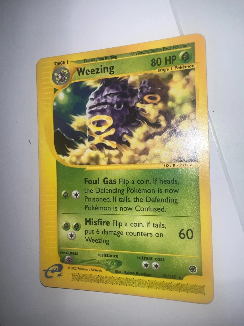 Pokemon Weezing Card - Yellow, Green